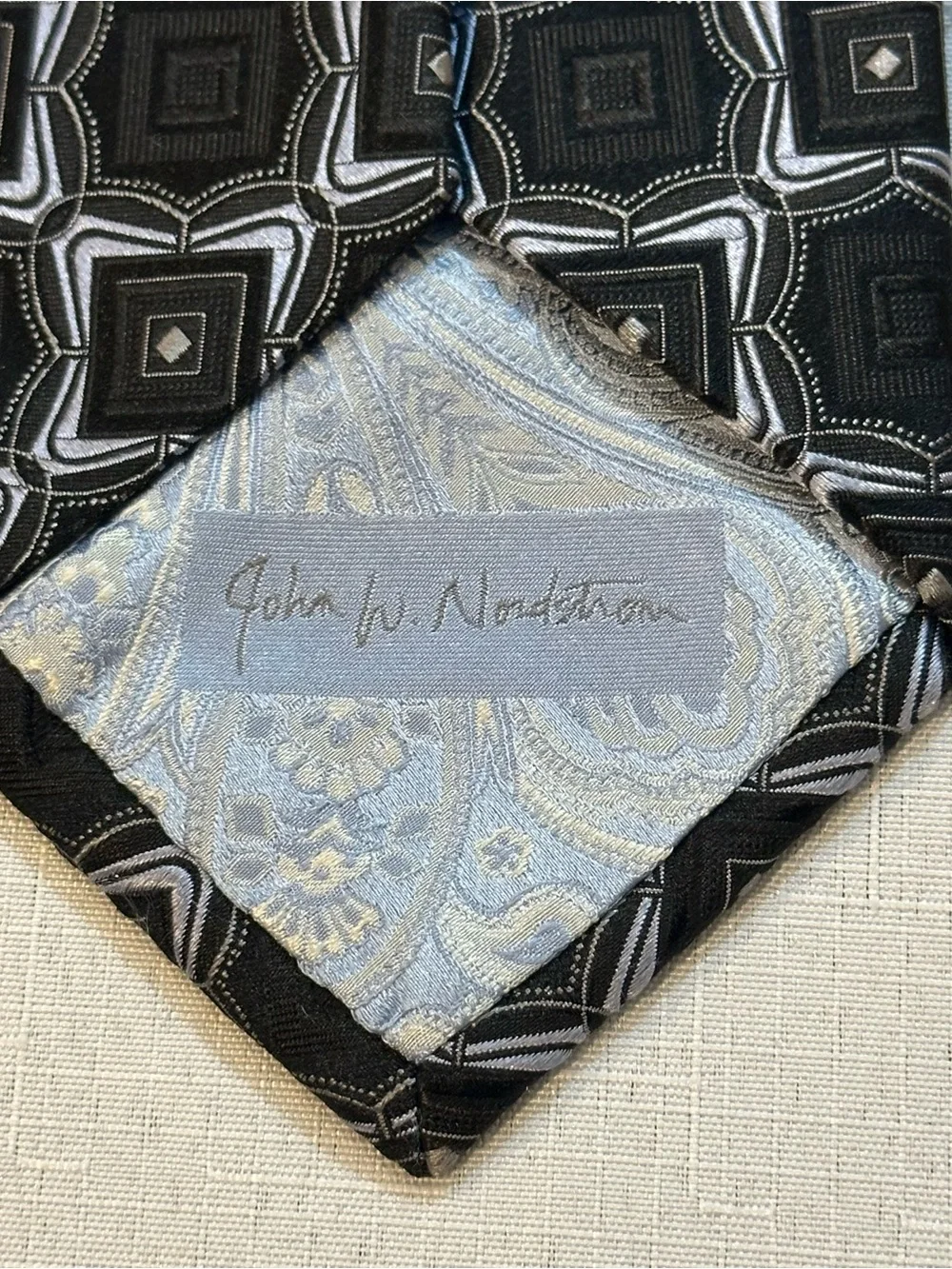 John W Nordstrom Italian Silk Geometric Tie